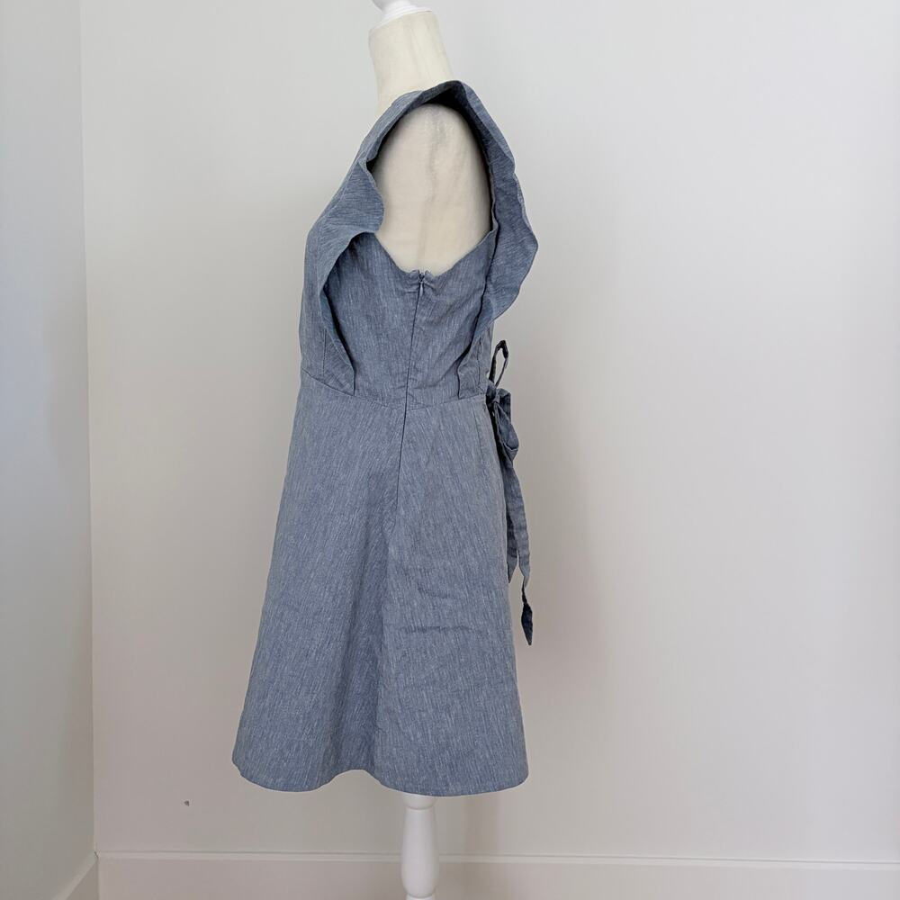 a loves a A-Frame Dress Linen Blend Blue Chambray sz 8 - Picture 4 of 7